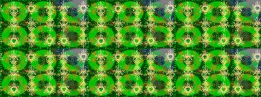 Parlak çiçek kolajı çiçekleri yeşil, sarı ve nötr. Çiçekli zambakların eskiz geçmişi. Çiçek tasarımı için inanılmaz kolaj cennet tarzı..