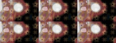 Kar taneleri radyal kahverengi, siyah ve gri renkler. Renkli arka planda güzel kar taneleri. Raster illüstrasyonu..