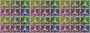 Çiçek izi. Suluboya kusursuz desen. Suluboya tarzında yeşil renkte çiçekler.