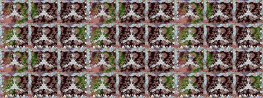 Raster illüstrasyonu. Renklere karalamalar çizen kusursuz çiçek deseni.