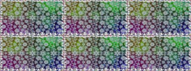 Gri renkler ve parlak çiçekler üzerinde soyut, pürüzsüz desen. Çiçeksel elementlerle süslenmiş zarif raster dokusu. Küçük çiçekte şirin bir çiçek deseni var..