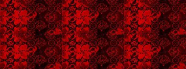 Suluboya kusursuz desen. Çiçek izi. Suluboya tarzında kırmızı, siyah ve kahverengi renkte çiçekler.