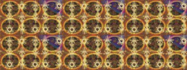 Düz kar karalama ikonları, kar taneleri kahverengi, sarı ve turuncu renkli siluetler noel afişi, kartlar. Güzel soyut kar tanesi raster tasarımı. Yeni yıl kar tanesi.