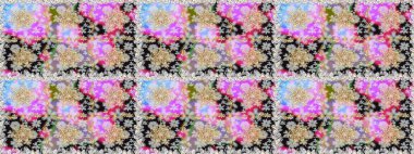 Raster illüstrasyonu. Süslü dekorasyon. Damask altın soyut çiçek gri renklerde pürüzsüz desen.