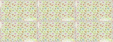 Sonsuz. Çizim, karalama, karalama. Raster. Moda Kumaşı Tasarımı. Kelebekli kusursuz soyut çiçek arkaplanı.