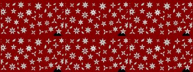 Robot resim tarzı kırmızı renkler. El yapımı çiçek ve bitki koleksiyonu. Şirin karalamalı çiçek desenli çizim. Raster illüstrasyonu. Raster illüstrasyonu.