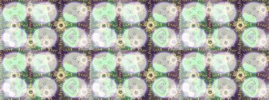 Klasik taslak çizimi. Çiçek yeşili, nötr ve gri pürüzsüz desen. Raster çiçek izi. Raster Yumuşak kumaş deseni.