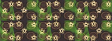 Yeni yıl kar tanesi. Yeşil, kahverengi ve gri renkler üzerine şirin soyut kar taneleri raster tasarımı. Düz kar karalama ikonları, kar taneleri silueti Noel afişi için, kartlar.