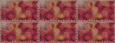 Kırmızı renkte çiçekler. Düz Çiçek Elementleri Tasarımı. Sevimli çiçek raster deseni. Kusursuz Renksiz Bahar Teması Kusursuz Arkaplan.