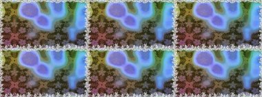 Güzel kumaş deseni. Raster illüstrasyonunda kusursuz çiçek deseni. Mavi renklerde. Raster illüstrasyonu.