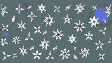 Renkli Yaz Temalı eskiz kalıbı. Raster illüstrasyonundaki çiçek desenli çizim. Tarafsız renklerde çiçekler. Düz Çiçek Elementleri Tasarımı.