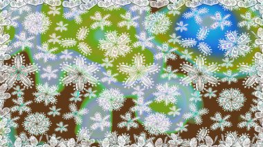 Renkli Bahar Temalı Kusursuz Arkaplan. Düz Çiçek Elementleri Tasarımı. Tarafsız renklerde çiçekler. Sevimli çiçek raster deseni.