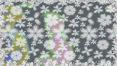 Kusursuz. Gri renkli çiçekler. Raster illüstrasyonu. Şirin çiçek elementleri..