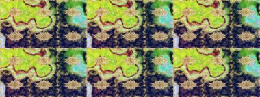 Senin tasarımın için, duvar kağıdı. Altın çiçekli yeşil renklerde altın eskiz deseni. Raster geometrik arka plan. Altın renkli çizim çizimi.