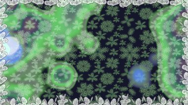 Renkli Yaz Temalı Kusursuz Arkaplan. Düz Çiçek Elementleri Tasarımı. Raster illüstrasyonunda kusursuz çiçek deseni. Yeşil renkte çiçekler.