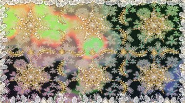 Kusursuz klasik altın desen. Raster geleneksel oryantasyon süsü. Altın elementlerle gri renklerde altın desen.