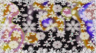 Raster illüstrasyonu. Tarafsız renklerde çiçekler. Çiçeksiz desenli arka plan, vuruşlar, sıçramalar, yaz çiçekleri..