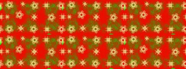 Düz yatıyordu. Kış konsepti Raster illüstrasyonu. Kış deseni kırmızı, kahverengi ve turuncu renkte kar tanesinden yapılmıştır..