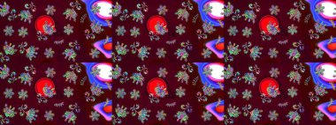 Suluboya çizim kalıbı. Çiçek izi. Suluboya tarzında kahverengi renkte çiçekler.