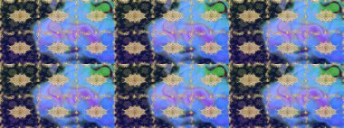 Barok tarzında eskiz oryantal süsü. Geleneksel altın sarısı desenli mavi renkli ve altın elementli.