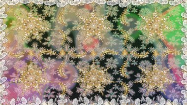 Tarafsız renklerde altın elementler. Barok tarzında kusursuz bir doğulu süsü. Geleneksel klasik raster altın pürüzsüz desen.