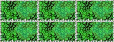 Renkli Bahar Temalı Kusursuz Arkaplan. Yeşil renkli çiçekler. Düz Çiçek Elementleri Tasarımı. Raster illüstrasyonunda kusursuz çiçek deseni.