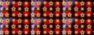 Raster illüstrasyonu. Kahverengi, kırmızı ve siyah kar taneli. Renkli arka planda izole tatlı kar taneleri.