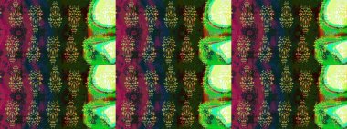 Çiçek izi. Çiçekler suluboya tarzında yeşil renkte. Suluboya çizim deseni.