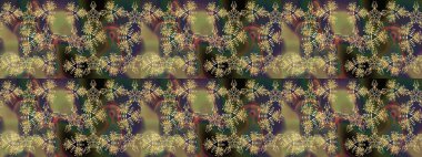 Raster Floral Illustration, Asyalı tekstil. Kahverengi renkli etnik çiçeklerle zarif bir eskiz deseni..