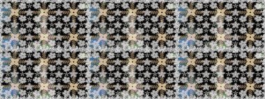 Raster illüstrasyonu. Soyut çiçek desensiz arkaplan. Küçük çiçekteki sevimli çiçek deseni. Gri renklerde. Raster deseni.