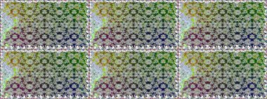 1950-1960 motifleri. Çiçekli ipek eşarp. El çizimi çiçek unsurları olan soyut, dikişsiz raster deseni. Gri üzerine gri. Retro tekstil tasarım koleksiyonu.