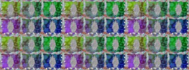 Şirin çiçekler. Satır seamless modeli. Rasterleştirme Trendy kumaş deseni.