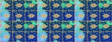 Klasik Raster altın desenini çiz. Klasik klasik klasik arka plan. Geleneksel oryantasyon süsü. Mavi renkler ve altın elementler üzerine çizim. Raster illüstrasyonu.