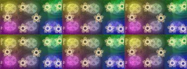 Yeşil, nötr ve menekşe rengi, yeşil, nötr ve menekşe renkli Noel kartı. Kar taneleri arka planda. Kış kartı Mutlu Noeller, yeni yıl ve mutlu bayramlar..