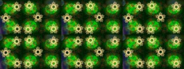 Yeşil, mavi ve gri renkli suluboya kar taneleri. Kışın sembolü. Güzel dekorasyon. İllüstrasyon kar tanesi.