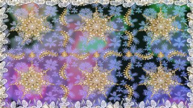 Raster illüstrasyonu. Kusursuz soyut bir arkaplan. Oriental raster klasik nötr ve altın desenli.