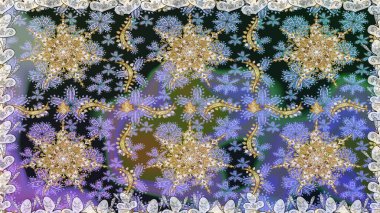 Noel, kar tanesi, yeni yıl 2019. Gri renklerde, altın elementlerle kusursuz klasik desen.