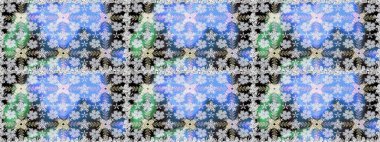 Raster suluboya çiçek deseni, narin çiçekler, mavi çiçekler, tebrik kartı şablonu. Raster Güzel kumaş deseni.