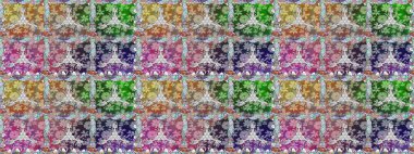 Raster illüstrasyonu. Kumaş, duvar kağıdı ve kağıt üzerine baskı yapmak için gelişen arka plan. Sevimli, pürüzsüz desenli, küçük çiçekli, klasik tarzda. Moda arka planında parlak buketler.