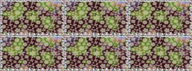 Sevimli çiçek raster deseni. Renkli Bahar Temalı Kusursuz Arkaplan. Kahverengi renkli çiçekler. Düz Çiçek Elementleri Tasarımı.