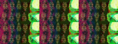 Çiçek izi. Çiçekler suluboya tarzında yeşil renkte. Suluboya çizim deseni.