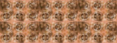 Kar tanelerinin soyut arkaplanlı Noel şablonu. Noel ve yeni yıl moda baskıları için tatil tasarımı. Kahverengi, bej ve nötr kar taneleri. Renkler. Raster illüstrasyonu.