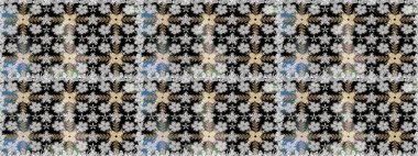 Raster illüstrasyonu. Soyut çiçek desensiz arkaplan. Küçük çiçekteki sevimli çiçek deseni. Gri renklerde. Raster deseni.