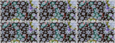 Gri renklerde. Çiçek. Kusursuz dekoratif arka plan, çiçek mandala. Raster illüstrasyonu.