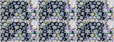 Çiçekler, dallar, bitkiler ve çiçekler. El çizimi. Güzel kumaş deseni. Raster illüstrasyonu.