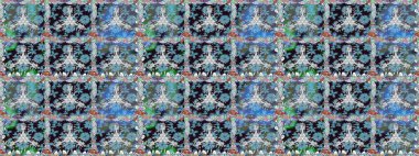 Klasik taslak çizimi. Raster çiçek izi. Çiçek mavisi pürüzsüz desen.