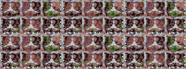 Kahverengi renkli çiçekler. Raster illüstrasyonunda kusursuz çiçek deseni.