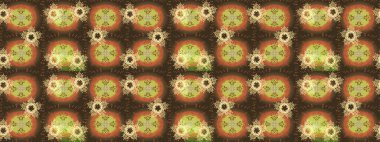 Turuncu, kahverengi ve nötr mandala şeklindeki kar taneleri sanat terapisi tarzı zen çizimler için. El çizimi, dövme stili, kumaş tasarımı ve Raster illüstrasyonunda kartlar..