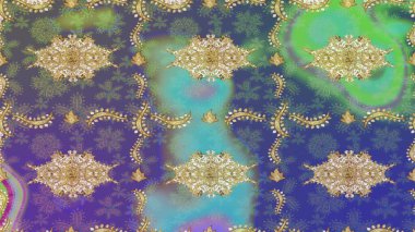 Çiçek desenli çizim. Duvar kâğıdı barok, İspanyol kumaşı. Mor renkler üzerine grafiksel modern eskiz deseni. Çizim raster arkaplanı.