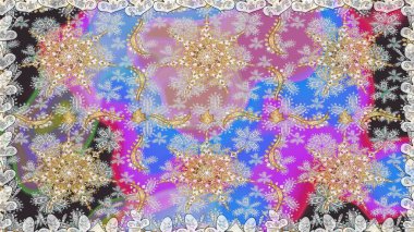 Tarafsız renklerde altın tekrarlayan elementlerle soyut arkaplan. Kusursuz oryantal klasik altın desen.